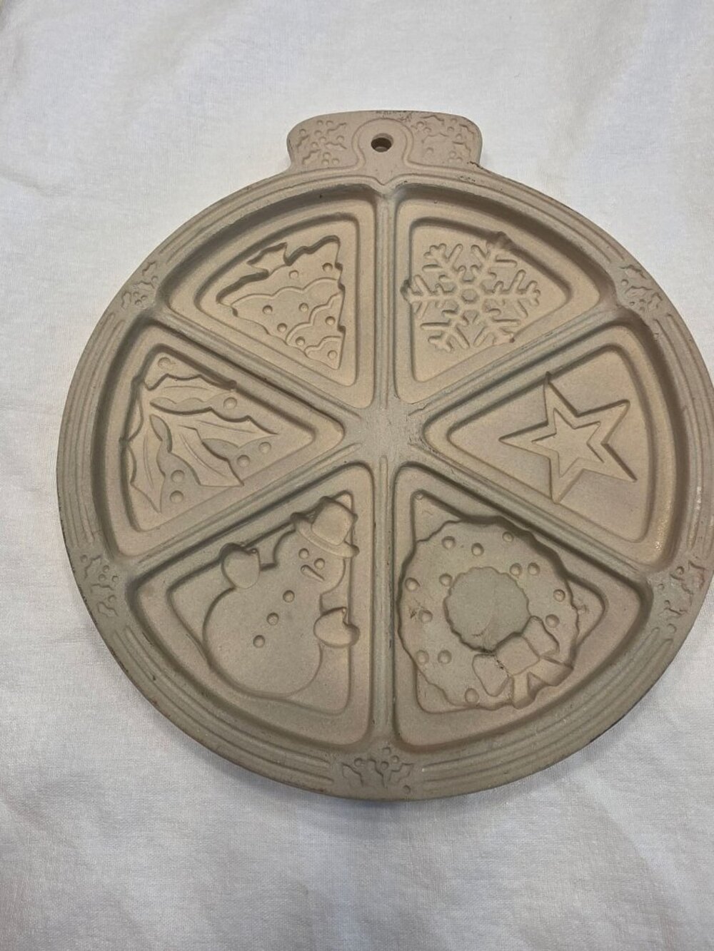 1985 Williams Sonoma Sassafras Superstone Christmas Shortbread Cookie Mold